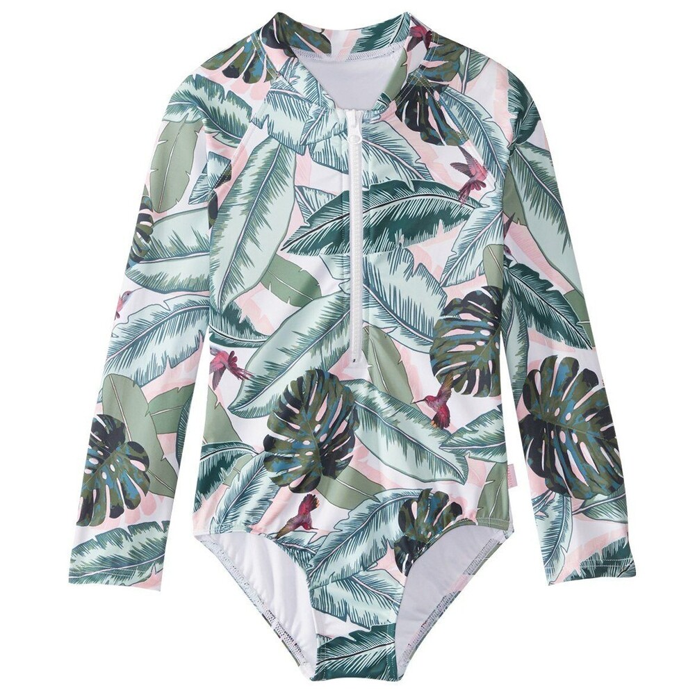 Seafolly Infants  Palm Beach LS Rashguard Swimsuit Girl's 0 / 6-12 MO Moss